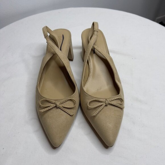 J.Crew Slingback Bow Heels in Saddle Size 8 BJ253 - Picture 2 of 12